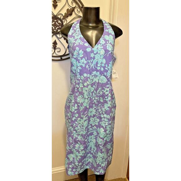 16 Yves Cossette Depeche Mode Floral Sundress Purple Blue Zipper NWT - Picture 3 of 7